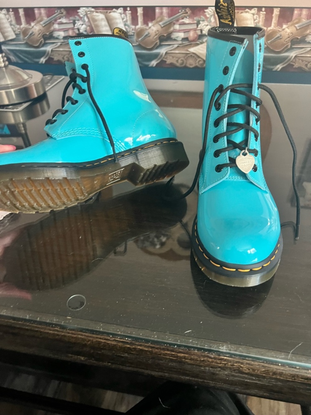 Dr. Martens Limited Release Tiffany Lace-Up Boots with Heart Charms size 10 - Picture 16 of 16